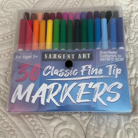 Sargent Art Classic Fine Tip Markers 30 in case NEW - Picture 1 of 6
